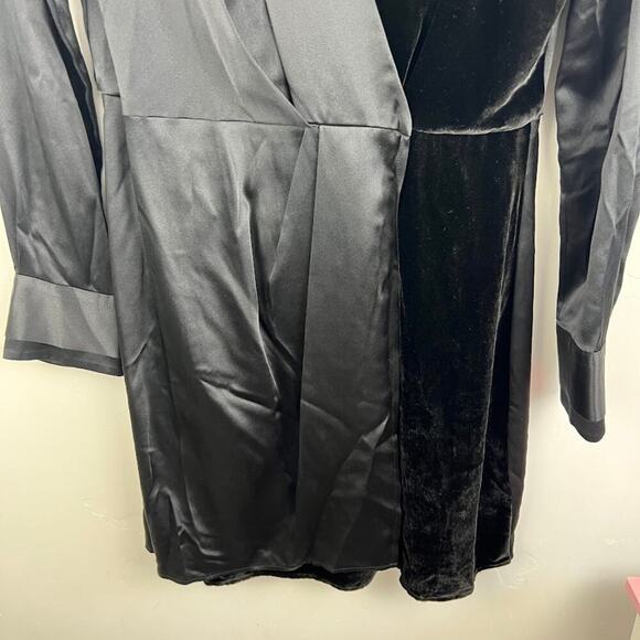 Rag & Bone Victor V-Neck Wrap Silk Short Dress black womens ize SMALL - Picture 4 of 8